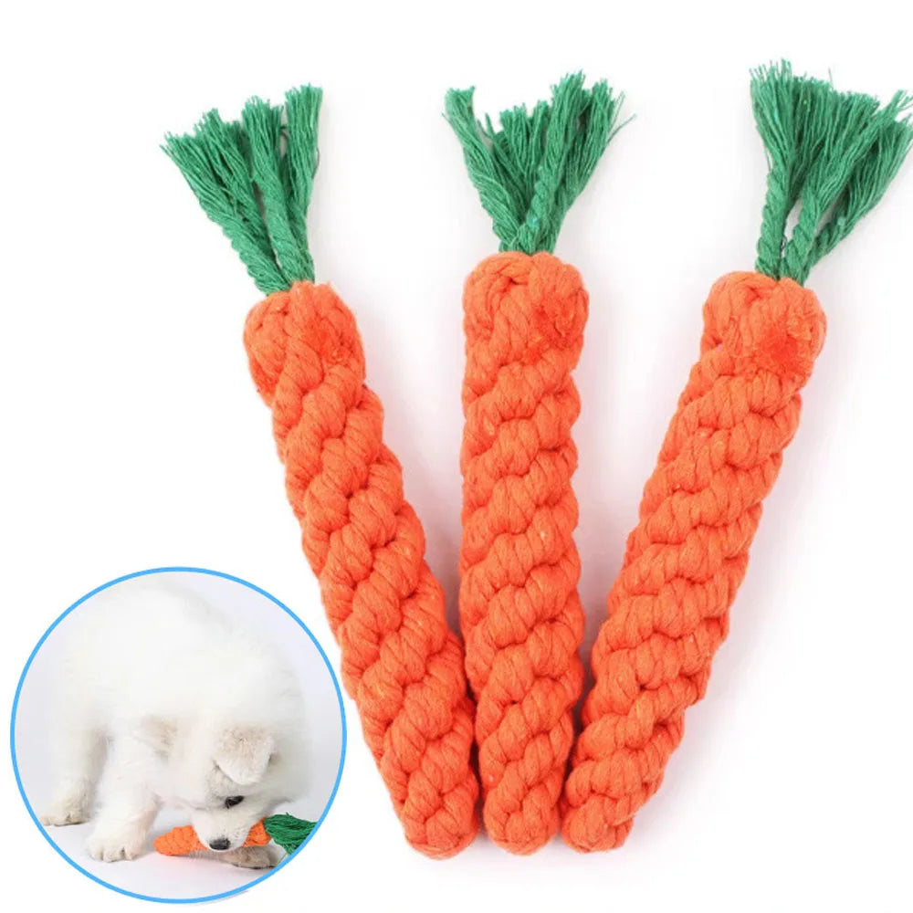 Carrot bitter rope toy for dogs - Puff & Fluff