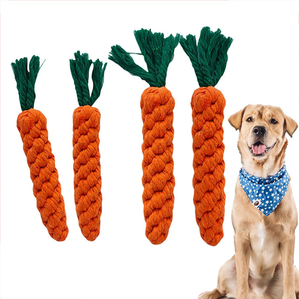 Carrot bitter rope toy for dogs - Puff & Fluff