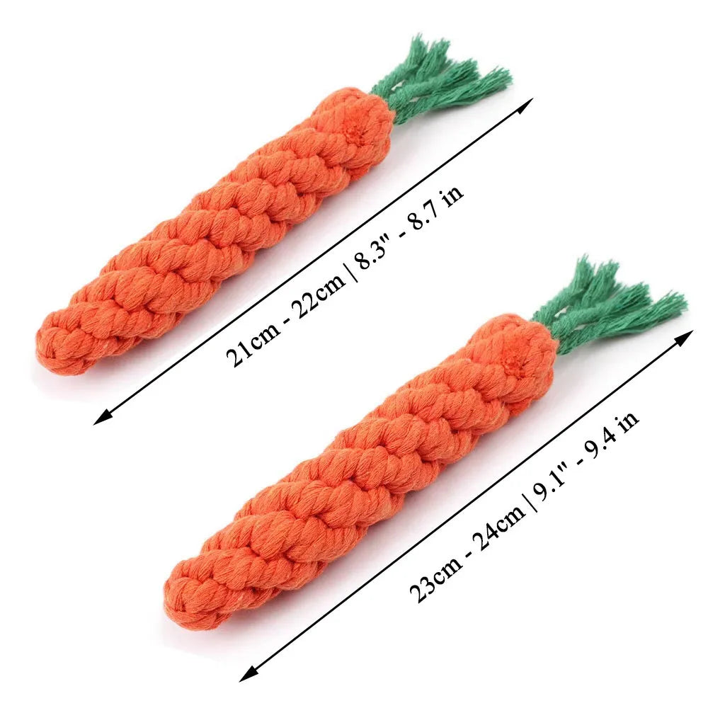 Carrot bitter rope toy for dogs - Puff & Fluff