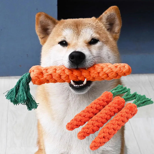 Carrot bitter rope toy for dogs - Puff & Fluff